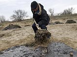 На берегах Керченского пролива из-за потепления начал таять мазут 
