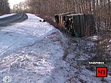 В Хабаровском крае рейсовый автобус Daewoo с 40 пассажирами, следовавший по маршруту Гурское - Комсомольск-на-Амуре, упал в кювет В Хабаровском крае рейсовый автобус Daewoo с 40 пассажирами, следовавший по маршруту Гурское - Комсомольск-на-Амуре, упал в кювет