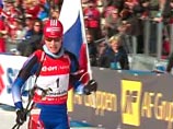 Россиянка Светлана Слепцова в норвежском Хонменколлене на заключительном этапе Кубка мира по биатлону выиграла гонку преследования