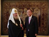 В патриаршей резиденции в Свято-Даниловском сонастыре состоялась встреча Патриарха Алексия и генерального секретаря ООН Пак Ги Муна