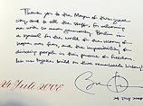 Подлинный текст, написанный рукой Барака Обамы