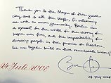 Подлинный текст, написанный рукой Барака Обамы Подлинный текст, написанный рукой Барака Обамы