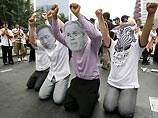 Пять тысяч человек вышли на улицы Сеула протестовать против визита Буша в Южную Корею