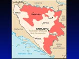 Республика Сербская (на карте выделена красным)
