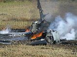 Один из столкнувшихся истребителей упал на рисовое поле, пилот успел катапультироваться