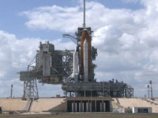 На внешнем топливном баке шаттла Discovery, готового к старту, расположилась летучая мышь На внешнем топливном баке шаттла Discovery, готового к старту, расположилась летучая мышь