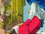 Взбешенный художник изобразил Генделя в виде человека со свиным рылом, который играет на органе, увешанном съестными припасами