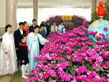 В двухэтажном павильоне на берегу реки Тэдонган открылась выставка "кимирсении" - цветка, названного в честь вождя