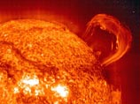 Российский спутник зафиксировал гигантский выброс плазмы на Солнце
