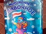 В магазинах Минска появилось необычное мороженое, на обертке которого изображен снеговик с бело-красно-белым флагом