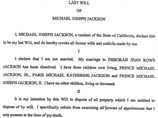 Завещание Майкла Джексона, согласно которому все имущество певца должно достаться его семейному трасту, было передано в суд Лос-Анджелеса