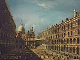 Одним из главных лотов предстоящих торгов станет картина "Внутренний двор Дворца дожей в Венеции с видом на Лестницу Гигантов и собор Святого Марка" работы Микеле Мариески (1710-1743)