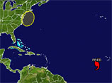Тропический шторм "Фред" в Атлантике усилился до урагана