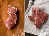 Для своих работ американец использовал классический говяжий стейк, а также вырезку