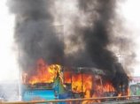 В Норвегии сгорел российский автобус В Норвегии сгорел российский автобус