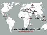 В 2009 году в мире убито 76 журналистов, опаснее всего оказались войны и выборы