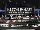 Всего свыше 100 известных деятелей шоу-бизнеса пообщались по телефону из Нью-Йорка и Лос-Анджелеса с желающими оказать помощь жертвам землетрясения на Гаити