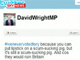 Члену английского парламента лейбористу Дэвиду Райту пришлось оправдываться за комментарии, опубликованные от его имени в социальной сети Twitter