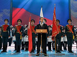 Глава государства выступал в понедельник в Театре российской армии на торжественном вечере, посвященном Дню защитника Отечества