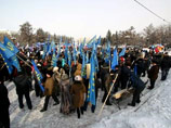 Митинг в поддержку Байкальского целлюлозно-бумажного комбината (БЦБК) прошел в субботу в Байкальске (Иркутская область)
