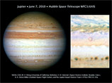 Космический телескоп Hubble определил, что южный экваториальный пояс, "потерянный" Юпитером в начале мая, скрыли из вида более высокие и светлые облака