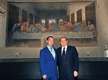 Итальянцы возмущены фотографией Берлускони и Медведева на фоне "Тайной вечери" Леонардо