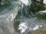 В то же время снимки со спутников NASA показали, что конец борьбы с природными пожарами на территории России еще далеко