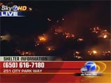 В пригороде американского города Сан-Франциско, недалеко от аэропорта прогремел мощный взрыв. В результате взрыва более десяти домов охвачены пламенем