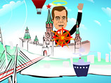 Посетитель может, поясняет издание, "пострелять в проплывающие корабли, подводные лодки, пролетающие воздушные шары и в человека, очень похожего на президента России, который выглядывает из-за стен Кремля"
