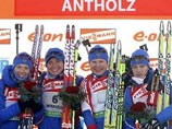 Российские биатлонистки впервые в сезоне выиграли эстафету