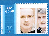 В Эстонии выпустили почтовую марку с изображением российских предпринимателей Михаила Ходорковского и Платона Лебедева, которые в конце прошлого года были осуждены на 14 лет тюремного заключения по "второму делу ЮКОСа"