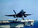 Американский истребитель взорвался на борту авианосца перед полетом Американский истребитель взорвался на борту авианосца перед полетом