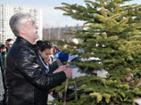 В Москве проходит субботник - Собянин посадил трехметровую ель
