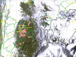 Космический снимок - лесные пожары на территории Якутии на 19 мая 2011 года