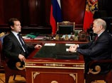 Президент РФ Дмитрий Медведев встретился в пятницу в своей резиденции в Горках с бывшим спикером Совета Федерации Сергеем Мироновым