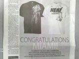 Газета Майами по ошибке поздравила "Хит" с победой в плей-офф НБА