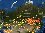 Очаги лесных пожаров на территории Российской федерации с 12 по 17 июня 2011 года