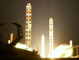 Ракета-носитель "Протон-М" с разгонным блоком "Бриз-М" и спутником "Экспресс АМ4" стартовала в ночь на 18 июля с космодрома Байконур в Казахстане
