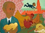 Липецкий художник покажет в Риге Путина и Медведева среди цветов и птиц