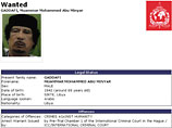 Интерпол сегодня выдал ордер на арест свергнутого ливийского лидера Муаммара Каддафи, который в настоящее время скрывается от захвативших власть повстанцев