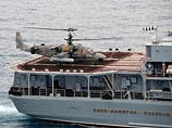 В течение двух недель вертолет совершал пробные посадки на палубу большого противолодочного корабля "Вице-адмирал Кулаков" в различных режимах