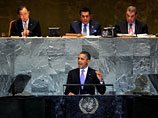 Выступая на 66-й сессии Генеральной Ассамблеи, Барак Обама заявил, что мир на Ближнем Востоке "не будет достигнут путем принятия резолюций в ООН"
