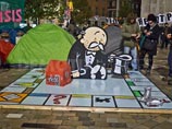 Бэнкси поддержал акцию "Захвати Уолл-стрит" скульптурой обанкротившегося капиталиста