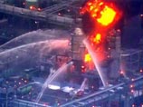 Сильный пожар вспыхнул на нефтеперерабатывающем заводе ВР на западе США