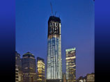 Строительство башни ВТЦ-1, апрель 2012 года