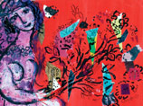 Выставка Марка Шагала, открывающаяся в Третьяковской галерее в пятницу, показывает ни разу не экспонировавшиеся в России произведения мастера, дополненные различными антикварными предметами