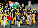 Индийскую олимпийскую команду на церемонии открытия Олимпийских игр в Лондоне "возглавила" неизвестная женщина в красном