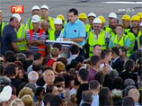 Президент Грузии Михаил Саакашвили выступил перед жителями причерноморского порта Поти