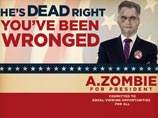 Наряду с Бараком Обамой и Миттом Ромни борьбу за кресло президента США продолжает менее известный кандидат - А. Зомби