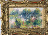 В аукционном доме Potomack Company, куда женщина принесла полотно, ей сообщили, что она, по всей видимости, купила "Пейзаж на берегу Сены" ("Paysage Bords de Seine") кисти Ренуара, написанный примерно в 1879 году